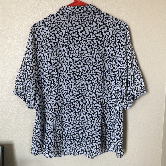 Linea By Louis Dell' Olio top flower print button down top sz XL - Picture 4 of 6